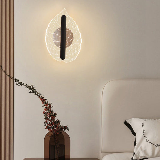 Deco Iron Acrylic Leave Teardrop Shape LED Wall Sconce Lamp