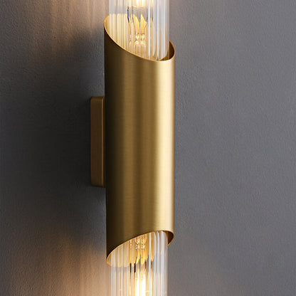 Retro All Copper Long Bar Design 2-Light Wall Sconce Lamp