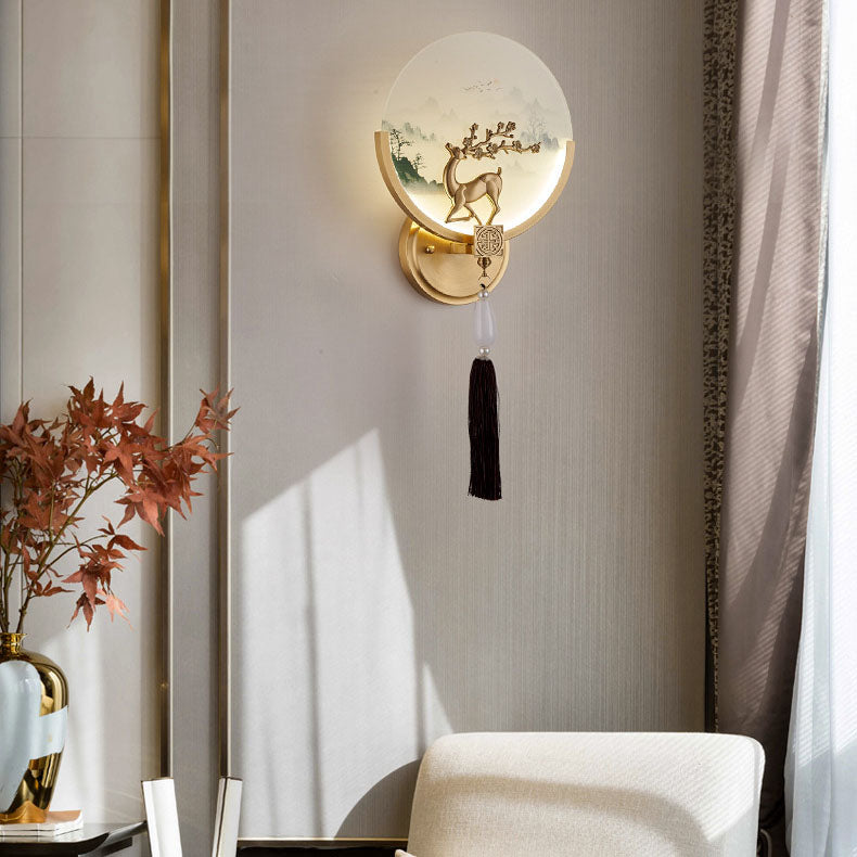 Transitional All Copper Glass Silicone LED Wall Sconce Lamp