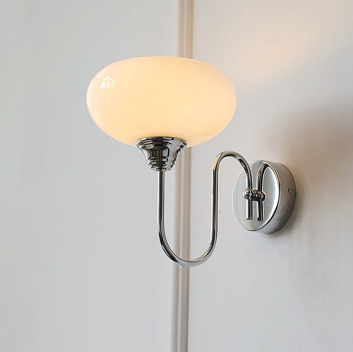 Nordic Round Dome Iron Glass 1-Light Wall Sconce Lamp