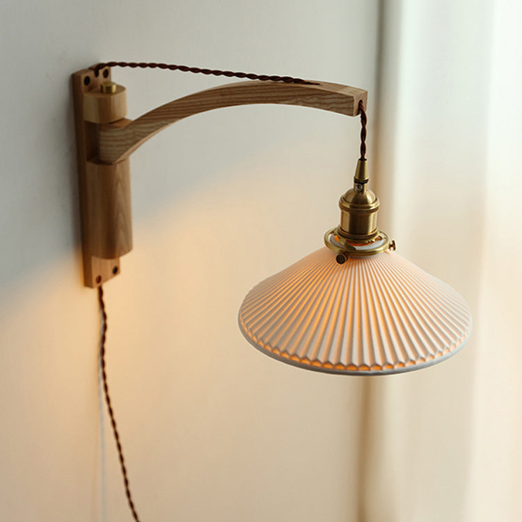 Homestay Ceramic Folding 1-Light Wall Sconce Lamp