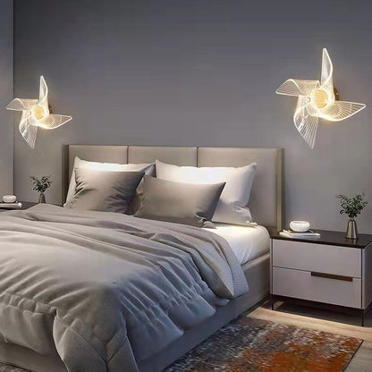 Light Luxury Pinwheel Acrylic Aluminum LED Wall Sconce Lamp
