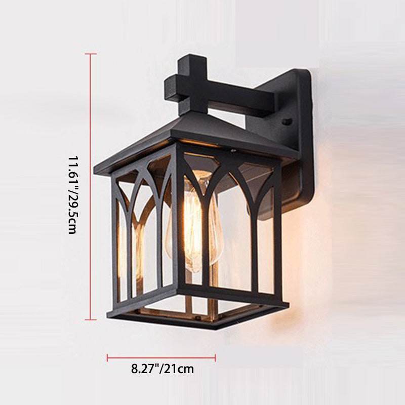 Waterproof Aluminum Glass Cubic 1-Light Wall Sconce Lamp
