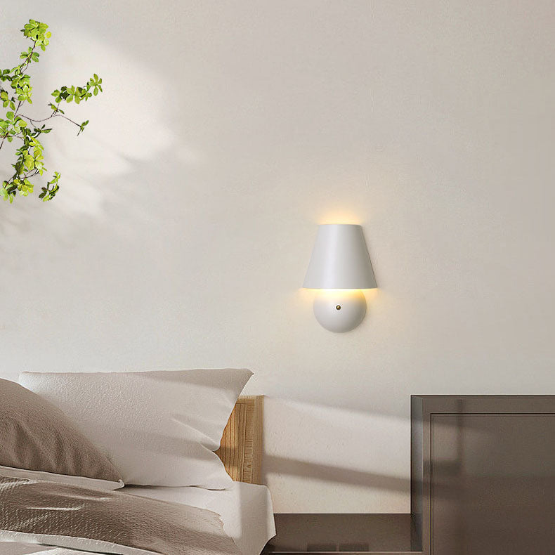 Cream Trapezoidal Round Iron Acrylic LED Wall Sconce Lamp