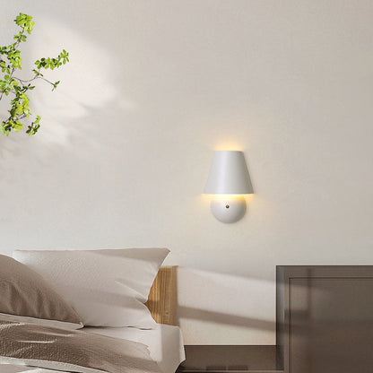 Cream Trapezoidal Round Iron Acrylic LED Wall Sconce Lamp