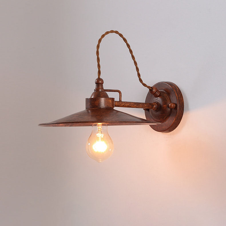 Waterproof Metal Plate Bowl 1-Light Wall Sconce Lamp