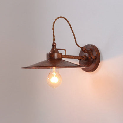 Waterproof Metal Plate Bowl 1-Light Wall Sconce Lamp