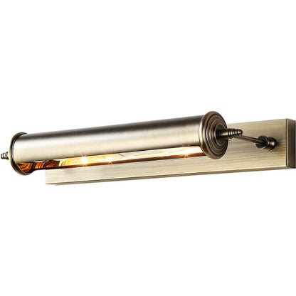 Bronze Column Bar 1-Light Mirror Front Wall Sconce Lamp