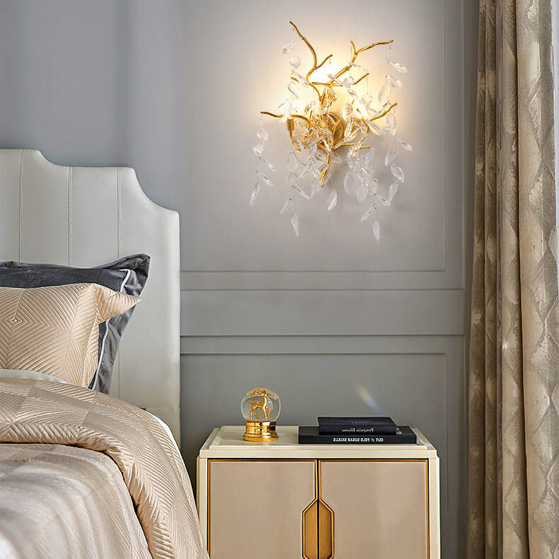 Light Luxury Crystal Resin 3-Light Wall Sconce Lamp