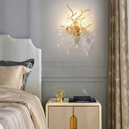 Light Luxury Crystal Resin 3-Light Wall Sconce Lamp