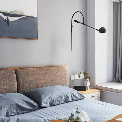 Iron Rotatable Curved Arm 1-Light Wall Sconce Lamp