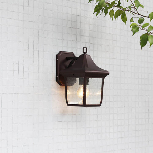 Retro Aluminum Alloy Glass 1-Light Outdoor Wall Sconce Lamp