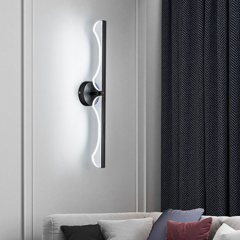 Long Wave Iron Aluminum Silicone LED Wall Sconce Lamp