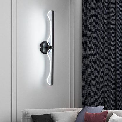 Long Wave Iron Aluminum Silicone LED Wall Sconce Lamp