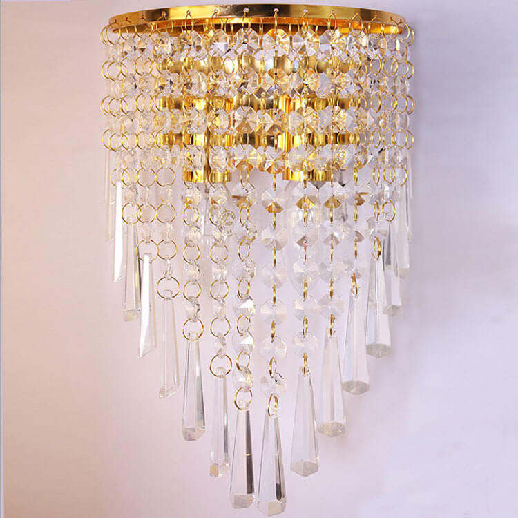 Modern Luxury Crystal Tassel 2-Light Wall Sconce Lamp