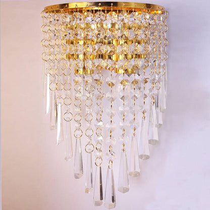 Modern Luxury Crystal Tassel 2-Light Wall Sconce Lamp