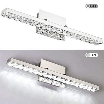Strip Steel Crystal LED Wall Sconce Lamp Vanity Light