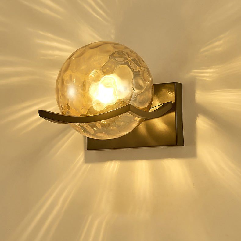 Simplicity Glass Ball Shade 1-Light Wall Sconce Lamp
