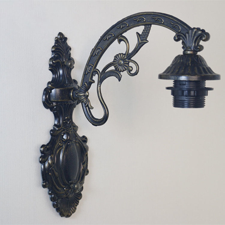 Tiffany Hanging Rod Iron Glass 1-Light Wall Sconce Lamp