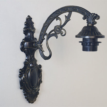 Tiffany Hanging Rod Iron Glass 1-Light Wall Sconce Lamp