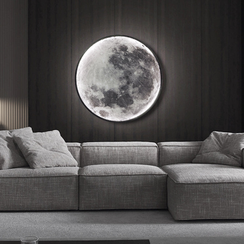 Creative Round Moon Aluminum Acrylic LED Wall Sconce Lamp