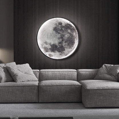 Creative Round Moon Aluminum Acrylic LED Wall Sconce Lamp