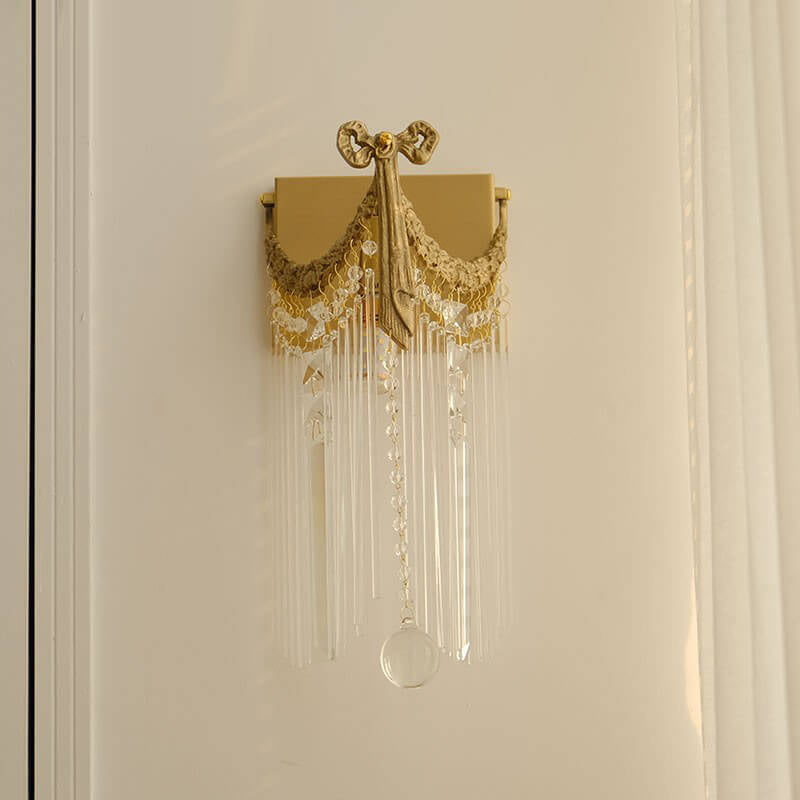 French Square Bow Tie Design 1-Light Wall Sconce Lamp