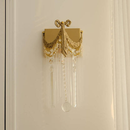 French Square Bow Tie Design 1-Light Wall Sconce Lamp