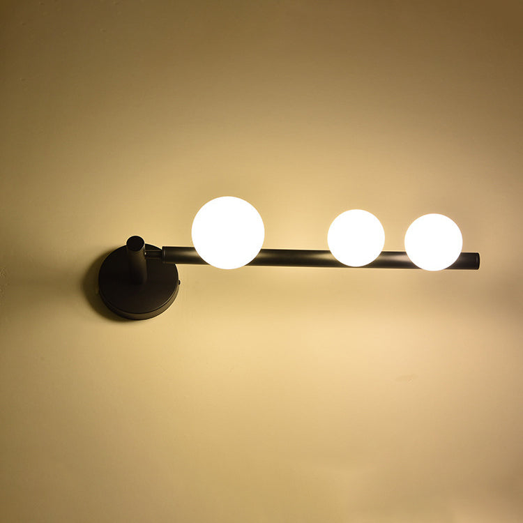 Mid-century Glass Globe Ball Shade 3-Light Wall Sconce Lamp