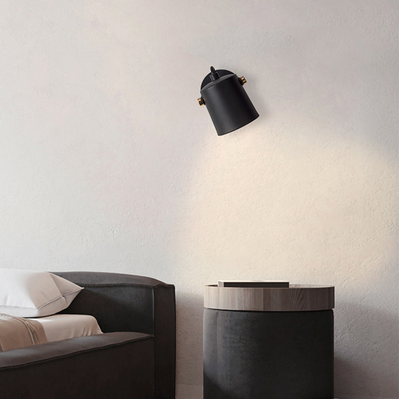 Minimalist Rotatable Cylinder Iron 1-Light Wall Sconce Lamp