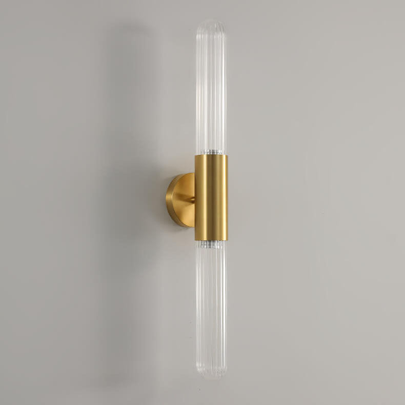 Light Long Gold Clear Copper Glass 1-Light Wall Sconce Lamp