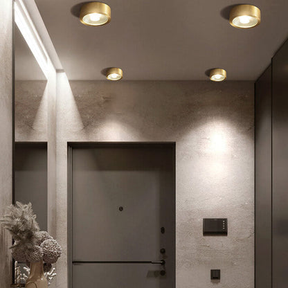 Nordic Luxury Copper Ultra-Thin LED Flush Mount Light