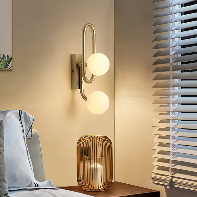 Light Luxury Iron Gold Magic Bean 2-Light Wall Sconce Lamp