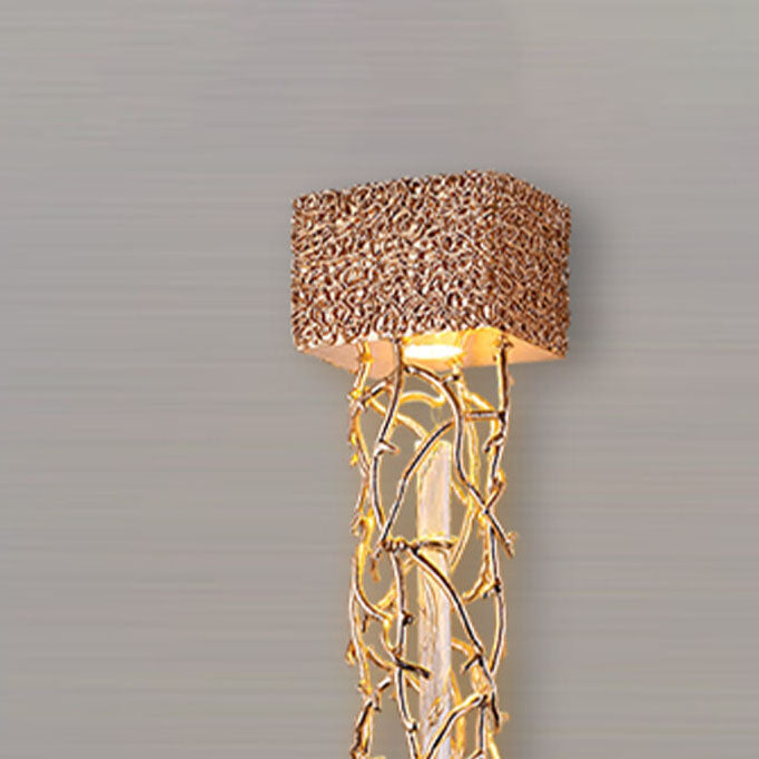 Brass Crystal Water Drop Design 1-Light Wall Sconce Lamp