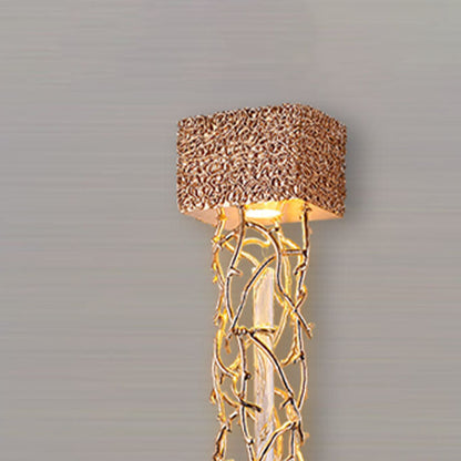 Brass Crystal Water Drop Design 1-Light Wall Sconce Lamp