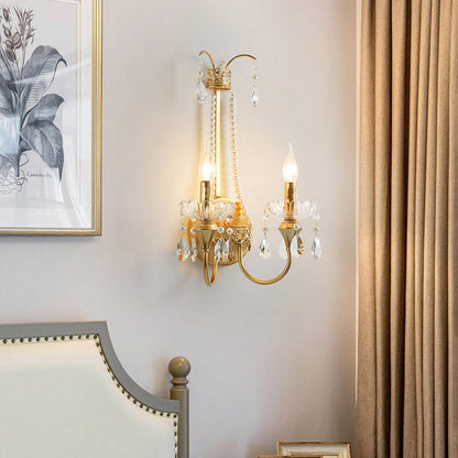 Iron Pendant Candlestick Holder 2-Light Wall Sconce Lamp