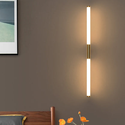 Long Cylinder Rectangle Base Iron PC LED Wall Sconce Lamp