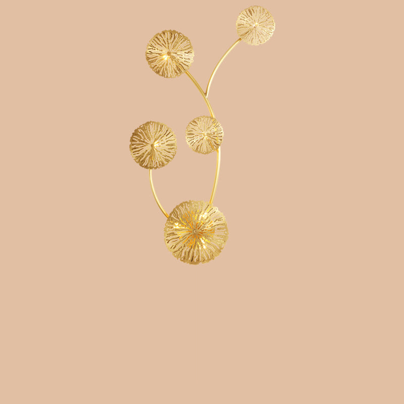 Full Hollow Lotus Leaf Cluster 3/5/7-Light Wall Sconce Lamp
