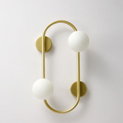 Nordic Iron Glass Ball Oval Ring 2-Light Wall Sconce Lamp