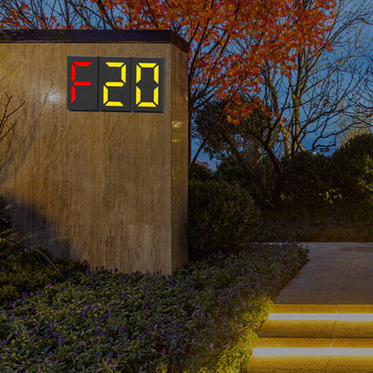 Solar Digital RGB LED Outdoor Decoration Wall Sconce Lamp