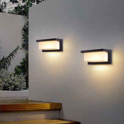 Minimalist Solar Rectangle PC LED Outdoor Wall Sconce Lamp