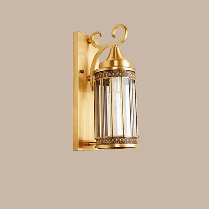 European Light Copper Glass 1/3-Light Wall Sconce Lamp