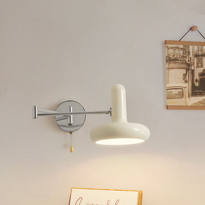 Retractable Swing Arm Iron 1-Light Wall Sconce Lamp