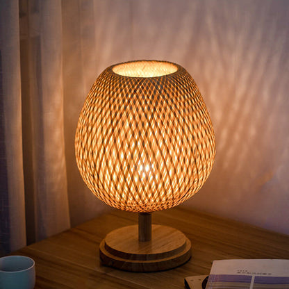 Traditional Wood Bamboo Table Lamp