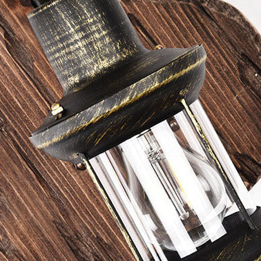 Rubberwood Glass Horse Lamp Iron 1-Light Wall Sconce Lamp