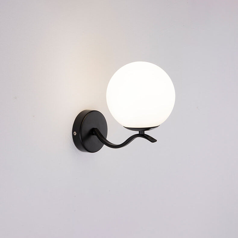 Iron Spherical Glass Lampshade 1-Light Wall Sconce Lamp