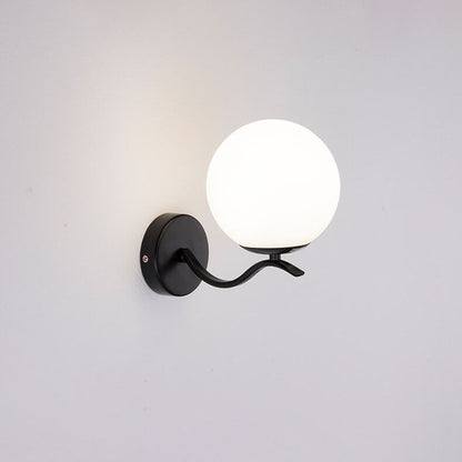 Iron Spherical Glass Lampshade 1-Light Wall Sconce Lamp