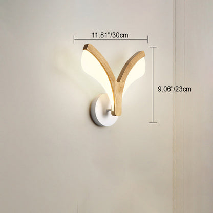 Japanese Curved Wood Acrylic LED Wall Sconce Lamp