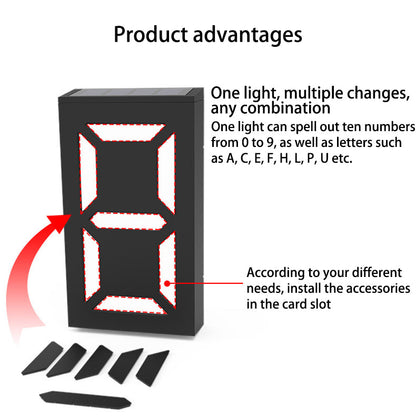 Solar Digital RGB LED Outdoor Decoration Wall Sconce Lamp