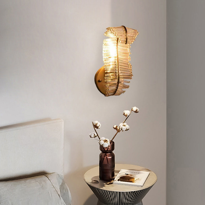 Creative Leaf Iron Glass 1/2 Light Wall Sconce Lamp